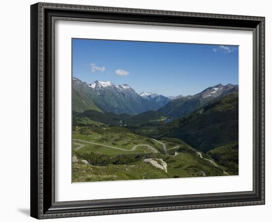 The Road to Splugen Pass, Canton Graubunden, Swiss Alps, Switzerland, Europe-Angelo Cavalli-Framed Photographic Print