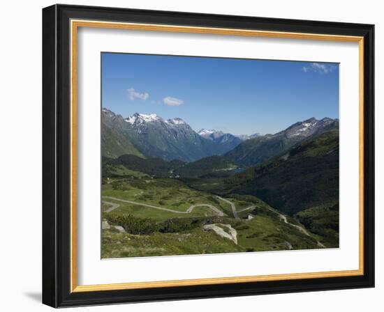 The Road to Splugen Pass, Canton Graubunden, Swiss Alps, Switzerland, Europe-Angelo Cavalli-Framed Photographic Print