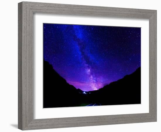 The Road to the Stars-Transfagarasan Road under the Milky Way-Mircea Costina-Framed Photographic Print