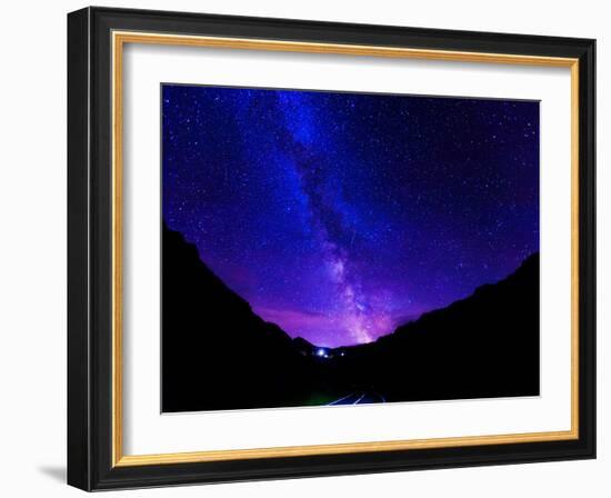 The Road to the Stars-Transfagarasan Road under the Milky Way-Mircea Costina-Framed Photographic Print