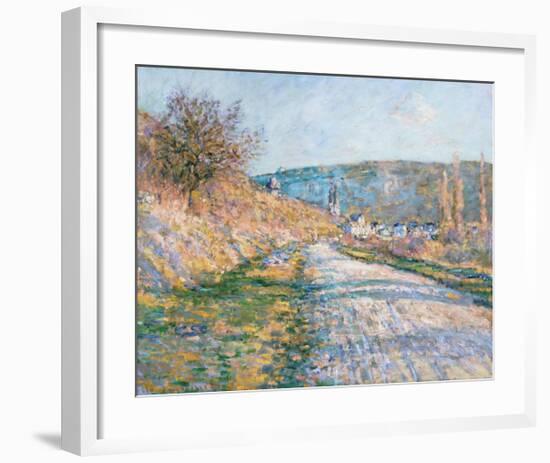 The Road to Vetheuil, 1879-Claude Monet-Framed Premium Giclee Print