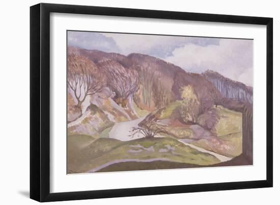 The Road up to Whiteleaf, Buckinghamshire, 1937 (Oil on Canvas)-John Northcote Nash-Framed Giclee Print