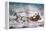 The Road-Winter, 1853-Currier & Ives-Framed Premier Image Canvas