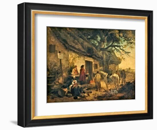 The Roadside Inn, 1790 (Oil on Canvas)-George Morland-Framed Giclee Print