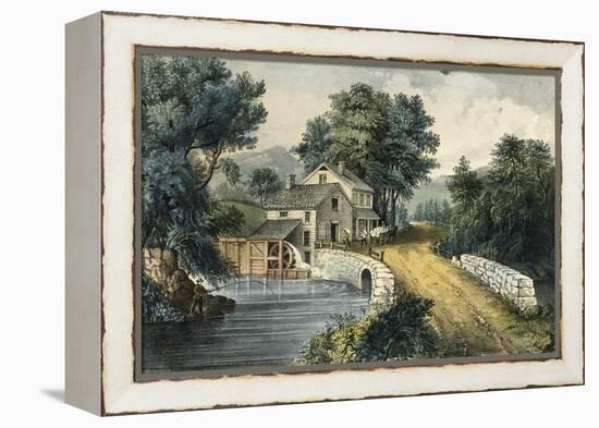 The Roadside Mill-Currier & Ives-Framed Premier Image Canvas