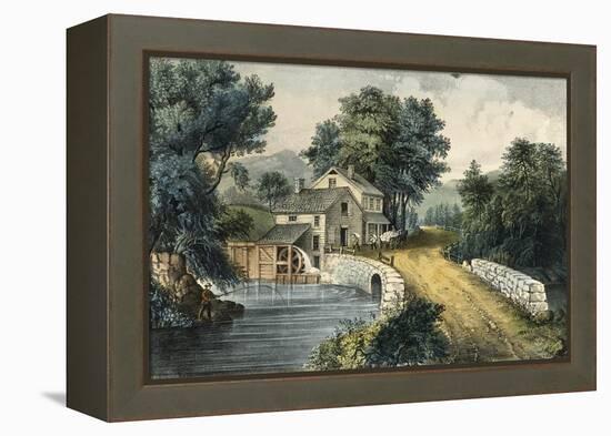 The Roadside Mill-Currier & Ives-Framed Premier Image Canvas