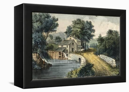 The Roadside Mill-Currier & Ives-Framed Premier Image Canvas