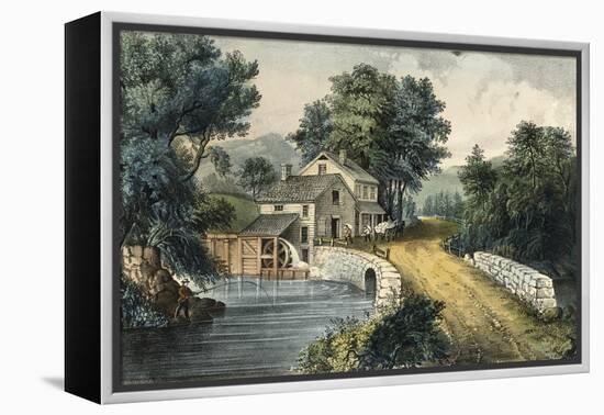 The Roadside Mill-Currier & Ives-Framed Premier Image Canvas