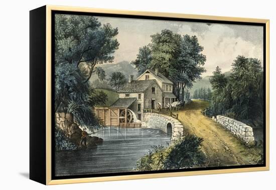 The Roadside Mill-Currier & Ives-Framed Premier Image Canvas