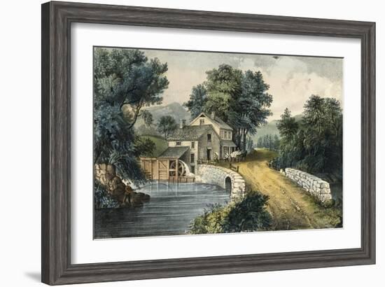 The Roadside Mill-Currier & Ives-Framed Giclee Print