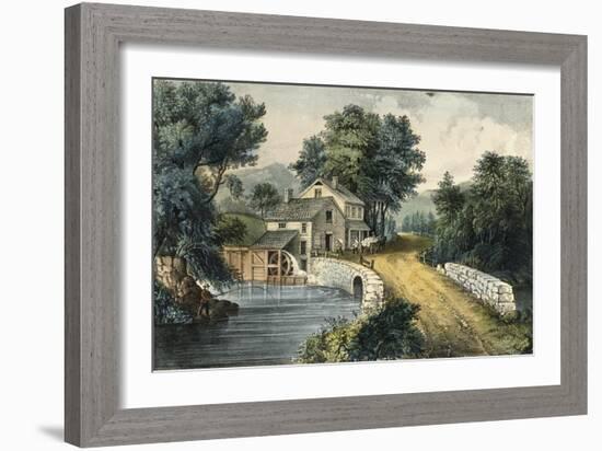 The Roadside Mill-Currier & Ives-Framed Giclee Print