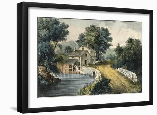 The Roadside Mill-Currier & Ives-Framed Giclee Print