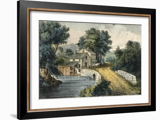 The Roadside Mill-Currier & Ives-Framed Giclee Print