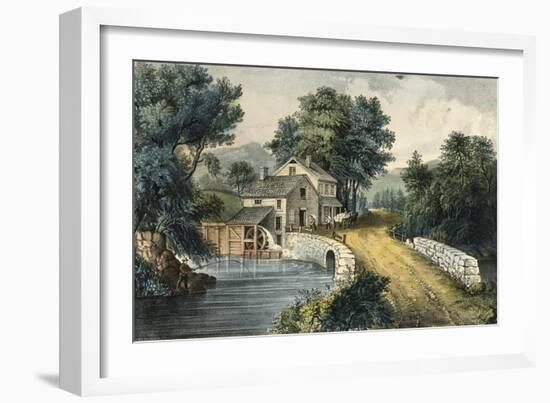 The Roadside Mill-Currier & Ives-Framed Giclee Print