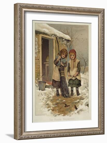 The Robin's Breakfast, Victorian Illustration (Colour Litho)-Anonymous Anonymous-Framed Giclee Print