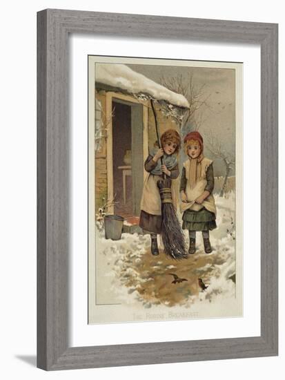 The Robin's Breakfast, Victorian Illustration (Colour Litho)-Anonymous Anonymous-Framed Giclee Print