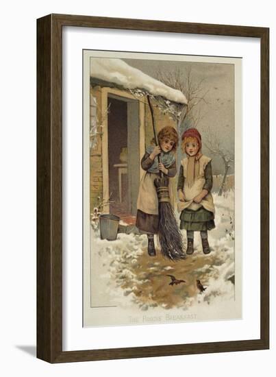 The Robin's Breakfast, Victorian Illustration (Colour Litho)-Anonymous Anonymous-Framed Giclee Print