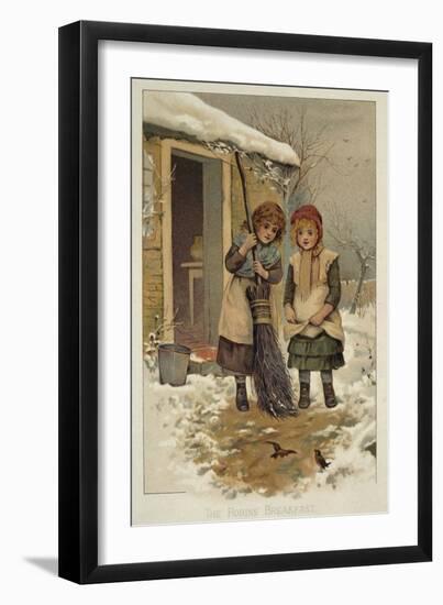 The Robin's Breakfast, Victorian Illustration (Colour Litho)-Anonymous Anonymous-Framed Giclee Print