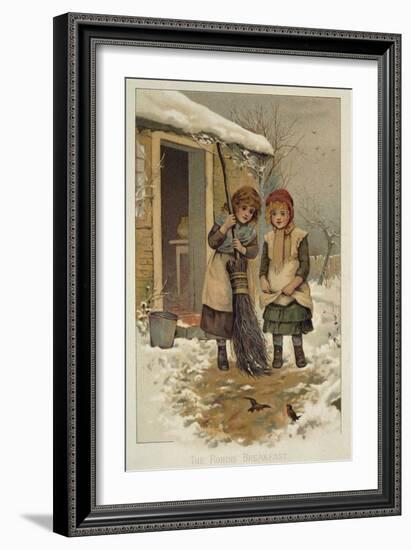 The Robin's Breakfast, Victorian Illustration (Colour Litho)-Anonymous Anonymous-Framed Giclee Print