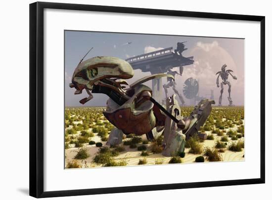 The Robot Rebellion of Year 2150-null-Framed Art Print