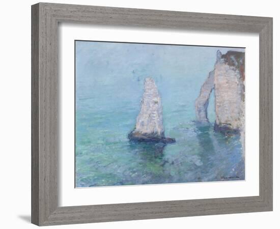 The Rock Needle and the Porte D'Aval, C.1885-Claude Monet-Framed Giclee Print