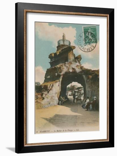 The Rock of the Blessed Virgin in Biarritz, France. Postcard Sent in 1913-French Photographer-Framed Giclee Print