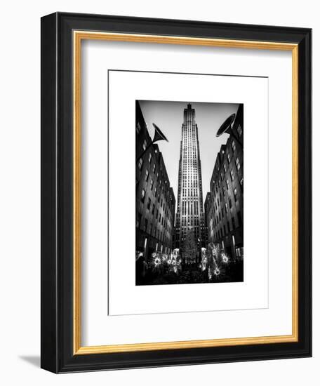 The Rockefeller Center with Christmas Decoration at Nightfall-Philippe Hugonnard-Framed Art Print