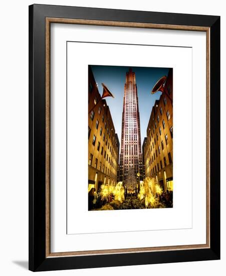 The Rockefeller Center with Christmas Decoration at Nightfall-Philippe Hugonnard-Framed Art Print