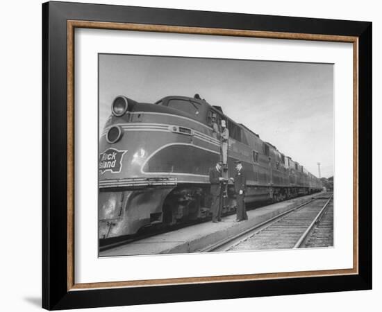 The Rocket Sitting at the Rock Island Train Station-Sam Shere-Framed Photographic Print