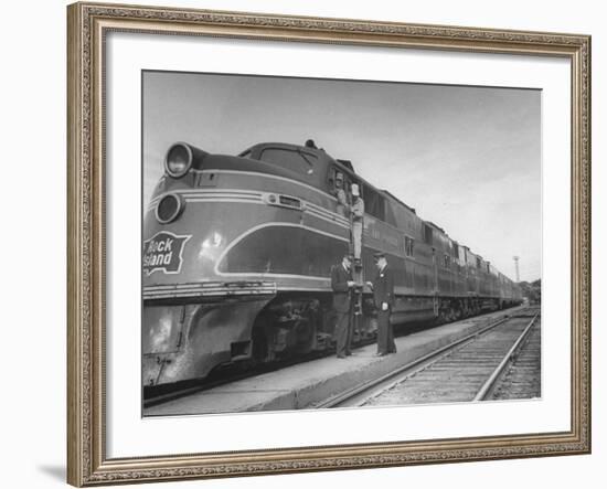 The Rocket Sitting at the Rock Island Train Station-Sam Shere-Framed Photographic Print