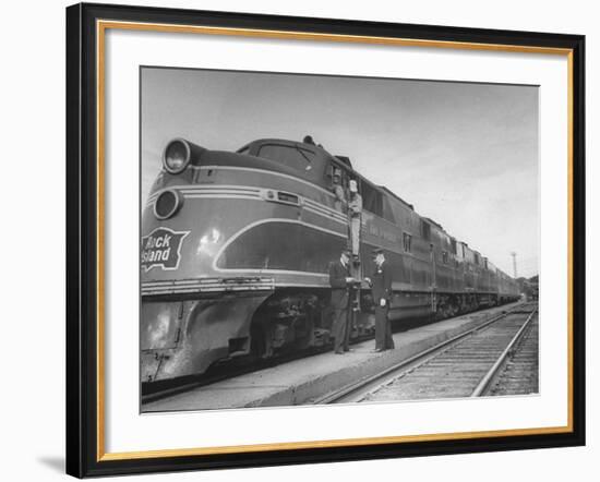 The Rocket Sitting at the Rock Island Train Station-Sam Shere-Framed Photographic Print