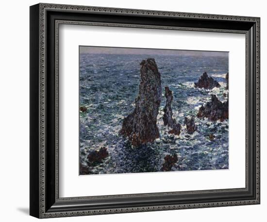 The Rocks in Belle-Ile (Pyramides De Port-Coton, Mer Sauvag), 1886-Claude Monet-Framed Giclee Print