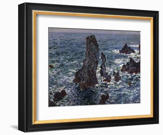 The Rocks in Belle-Ile (Pyramides De Port-Coton, Mer Sauvag), 1886-Claude Monet-Framed Giclee Print