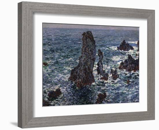 The Rocks in Belle-Ile (Pyramides De Port-Coton, Mer Sauvag), 1886-Claude Monet-Framed Giclee Print