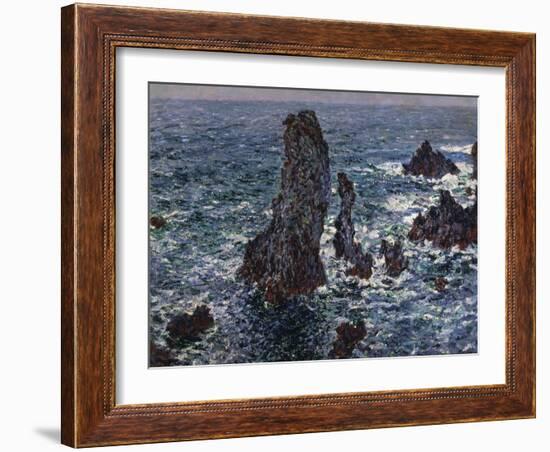 The Rocks in Belle-Ile (Pyramides De Port-Coton, Mer Sauvag), 1886-Claude Monet-Framed Giclee Print