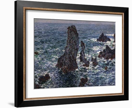 The Rocks in Belle-Ile (Pyramides De Port-Coton, Mer Sauvag), 1886-Claude Monet-Framed Giclee Print