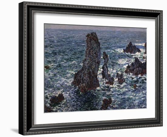 The Rocks in Belle-Ile (Pyramides De Port-Coton, Mer Sauvag), 1886-Claude Monet-Framed Giclee Print