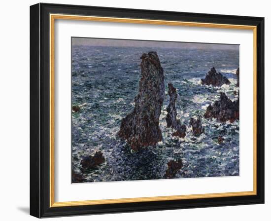 The Rocks in Belle-Ile (Pyramides De Port-Coton, Mer Sauvag), 1886-Claude Monet-Framed Giclee Print