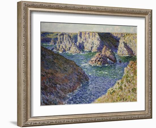 The Rocks of Belle Ile, 1886-Claude Monet-Framed Giclee Print