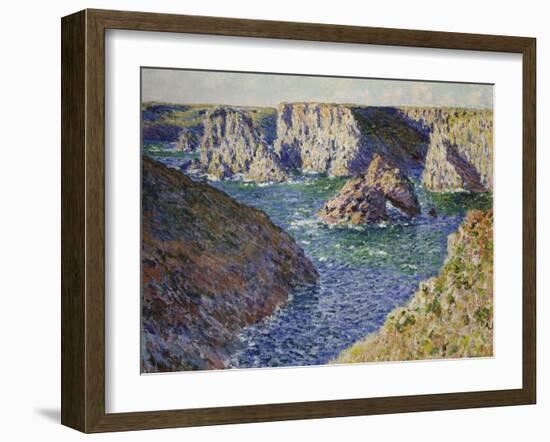 The Rocks of Belle Ile, 1886-Claude Monet-Framed Giclee Print