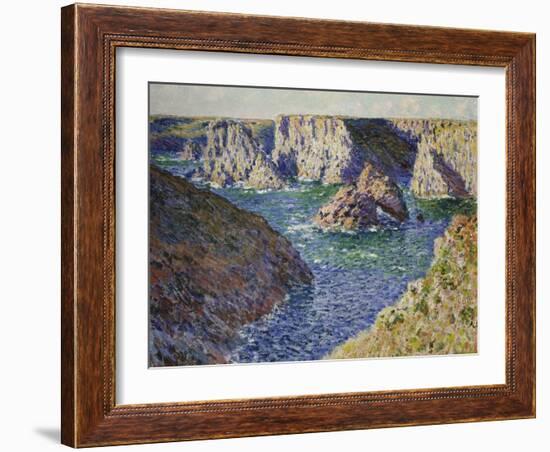 The Rocks of Belle Ile, 1886-Claude Monet-Framed Giclee Print