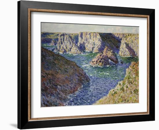 The Rocks of Belle Ile, 1886-Claude Monet-Framed Giclee Print