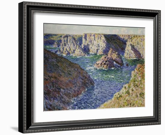 The Rocks of Belle Ile, 1886-Claude Monet-Framed Giclee Print