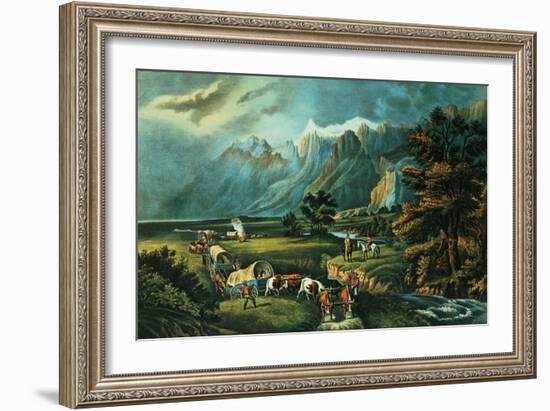 The Rocky Mountains: Emigrants Crossing the Plains, 1866-Currier & Ives-Framed Giclee Print