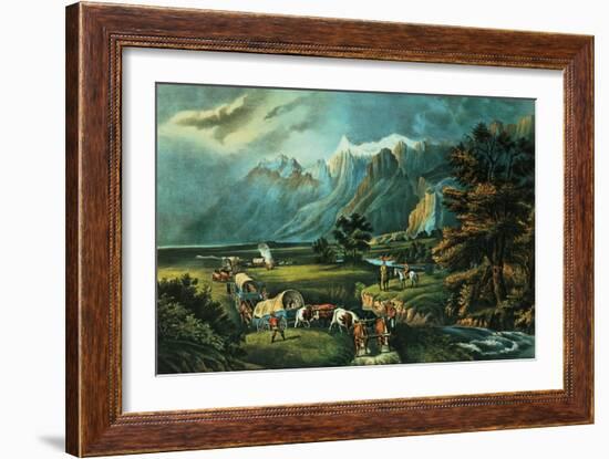 The Rocky Mountains: Emigrants Crossing the Plains, 1866-Currier & Ives-Framed Giclee Print