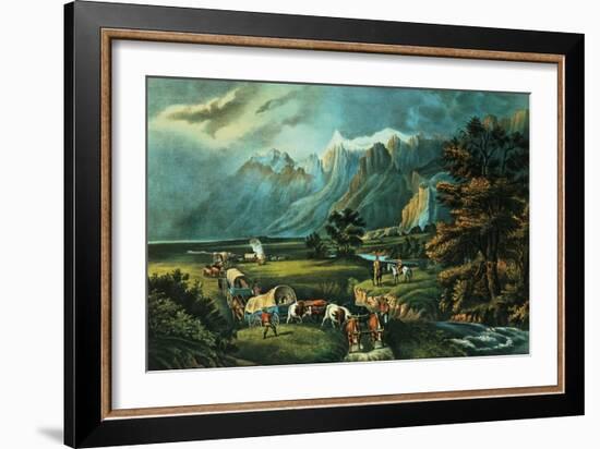 The Rocky Mountains: Emigrants Crossing the Plains, 1866-Currier & Ives-Framed Giclee Print