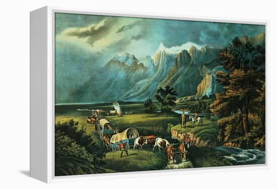 The Rocky Mountains: Emigrants Crossing the Plains, 1866-Currier & Ives-Framed Premier Image Canvas