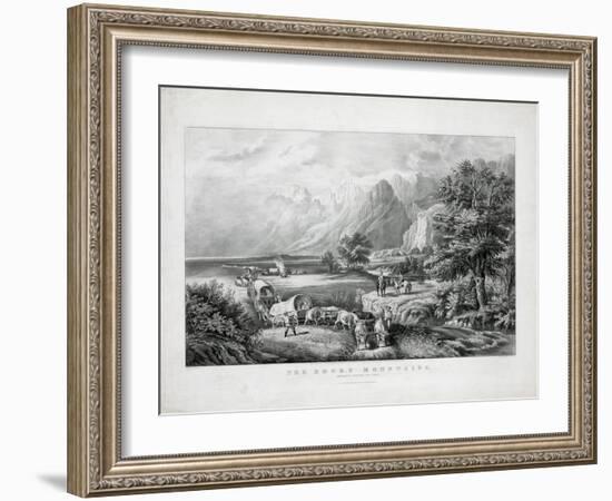 The Rocky Mountains: Emigrants Crossing the Plains-Currier & Ives-Framed Giclee Print