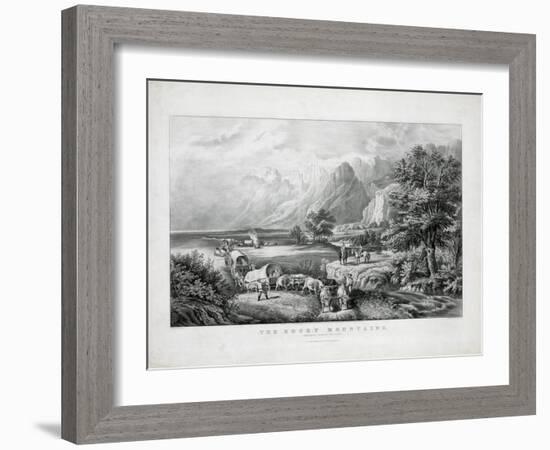 The Rocky Mountains: Emigrants Crossing the Plains-Currier & Ives-Framed Giclee Print