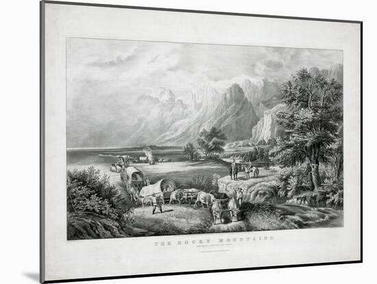 The Rocky Mountains: Emigrants Crossing the Plains-Currier & Ives-Mounted Giclee Print